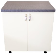 Masca pentru chiuveta cu 2 usi 80 cm Zebra, alb/MDF Vanilie, cu blat Artar, 80 x 85 x 60 cm